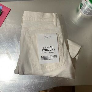 Frame Denim Off-White High-Rise Jeans